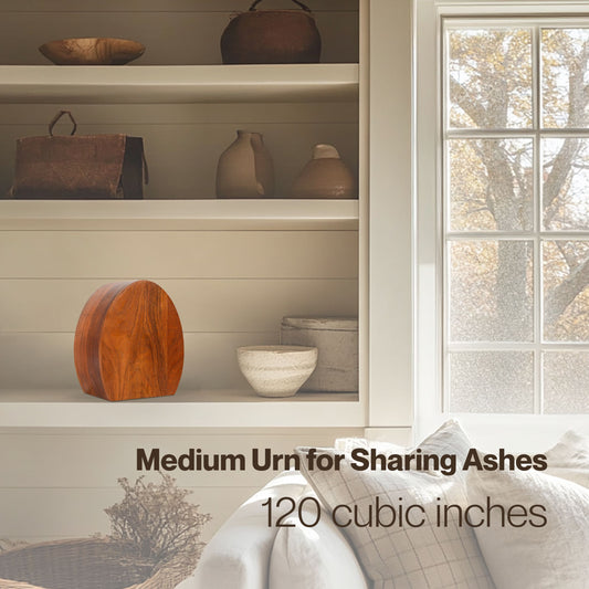 Medium Wooden Urn for Human Ashes - 120 cu in - Wood Urn for Sharing Adult Ashes