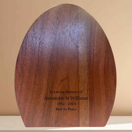 Personalized Wooden Urn - 250 cu in - Custom Memorial Urn for Ashes Adult Male - Engravable Wood Urn Box for Human Cremains